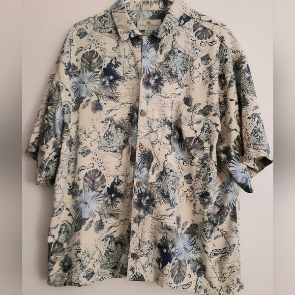 Island Shores Washable 100% Silk, Hawaiian Button Shirt, Men's Size XL - Picture 10 of 12